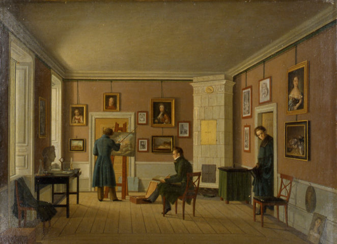 Johan Gustaf Köhler. Konstnärens hem, ca 1840. ©Konstakademien